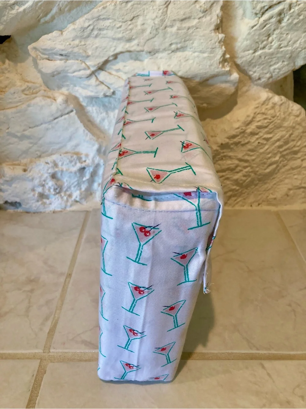 NEW Twin XL 100% Cotton Sheet Set - White with Teal & Pink Martini Print